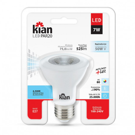 LAMPADA LED KIAN PAR20 E27 6500K BIV 7W